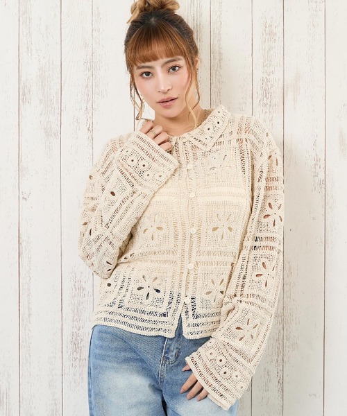 anap mimpi（アナップミンピ）の「クロシェ編みシャツ（シャツ/ブラウス・レディース・ベージュ・F）」の9枚目の写真