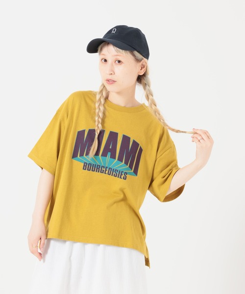 HEART MARKET(ハートマーケット)の「MIAMIワイドなプリントT(Tシャツ/カットソー・レディース・イエロー/ナチュラル/チャコール/レッド・MEDIUM/LARGE)」の5枚目の写真