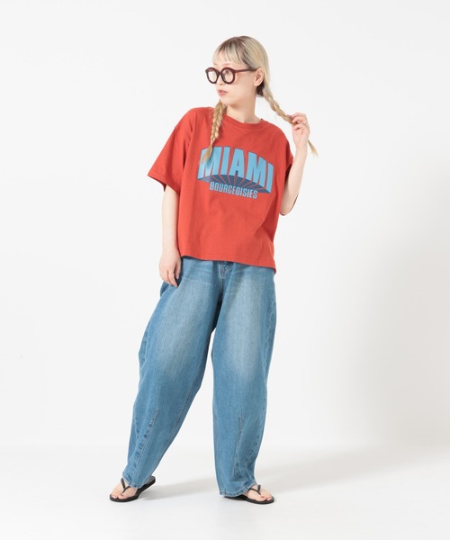 HEART MARKET(ハートマーケット)の「MIAMIワイドなプリントT(Tシャツ/カットソー・レディース・イエロー/ナチュラル/チャコール/レッド・MEDIUM/LARGE)」の15枚目の写真