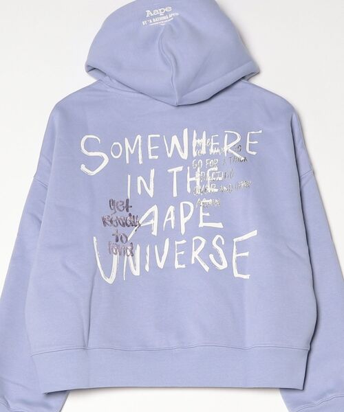 AAPE BY A BATHING APE(エーエイプバイアベイシングエイプ)の「AAPE PULLOVER HOODIE(パーカー・レディース・アイボリー/ブラック/ライトパープル・X-SMALL/SMALL/XX-SMALL)」の16枚目の写真