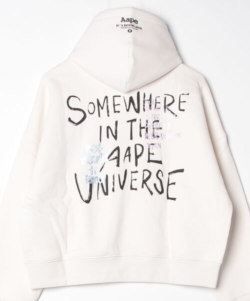 AAPE BY A BATHING APE(エーエイプバイアベイシングエイプ)の「AAPE PULLOVER HOODIE(パーカー・レディース・アイボリー/ブラック/ライトパープル・X-SMALL/SMALL/XX-SMALL)」の17枚目の写真