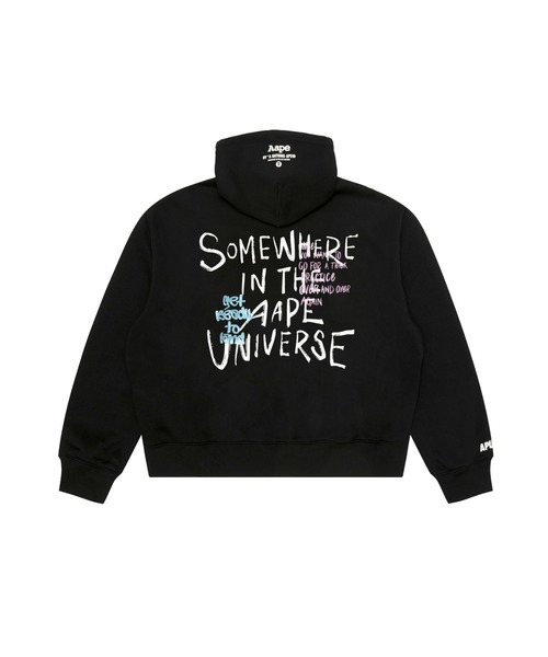 AAPE BY A BATHING APE(エーエイプバイアベイシングエイプ)の「AAPE PULLOVER HOODIE(パーカー・レディース・アイボリー/ブラック/ライトパープル・X-SMALL/SMALL/XX-SMALL)」の2枚目の写真