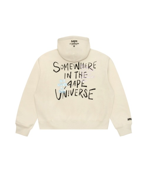 AAPE BY A BATHING APE(エーエイプバイアベイシングエイプ)の「AAPE PULLOVER HOODIE(パーカー・レディース・アイボリー/ブラック/ライトパープル・X-SMALL/SMALL/XX-SMALL)」の7枚目の写真
