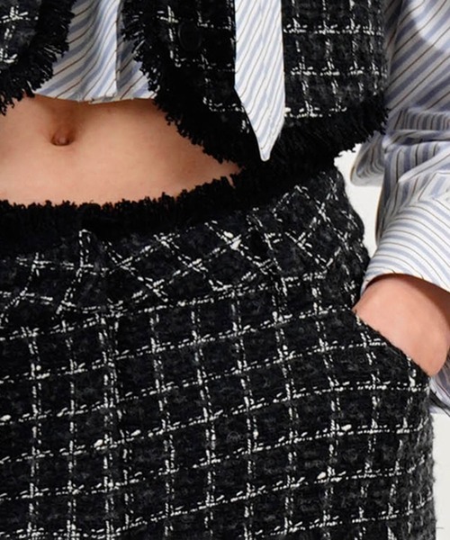MSGM(エムエスジーエム)の「ブークレツイード ワイドパンツ(その他パンツ・レディース・ブラック系・40)」の6枚目の写真