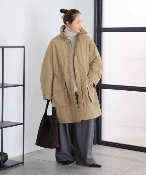 JOURNAL STANDARD(ジャーナルスタンダード)の「【撥水/保温/手洗い可】サーモパディングハッスイミリタリー コート(その他アウター・レディース・カーキ/ブラック・FREE)」の4枚目の写真