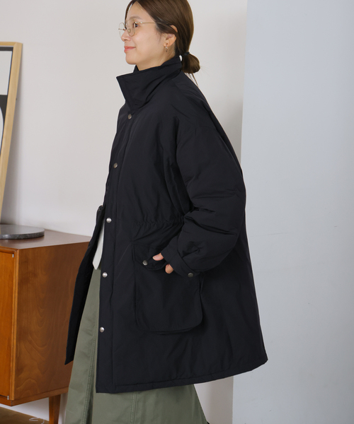 JOURNAL STANDARD(ジャーナルスタンダード)の「【撥水/保温/手洗い可】サーモパディングハッスイミリタリー コート(その他アウター・レディース・カーキ/ブラック・FREE)」の15枚目の写真