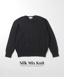 B.C STOCK | SILK MIX V NECK PULLOVER(ニット/セーター)