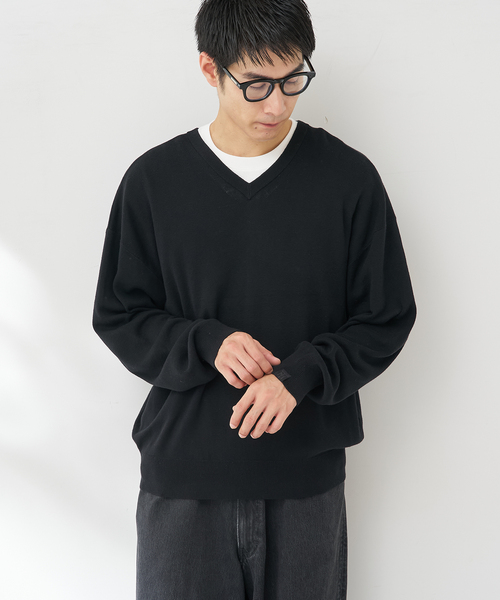 B.C STOCK(ベーセーストック)の「SILK MIX V NECK PULLOVER(ニット/セーター・メンズ・チャコールグレー/ブラック/ネイビー/グリーン・MEDIUM/LARGE/X-LARGE)」の8枚目の写真