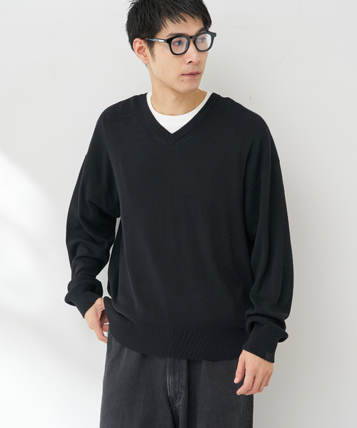 B.C STOCK(ベーセーストック)の「SILK MIX V NECK PULLOVER(ニット/セーター・メンズ・チャコールグレー/ブラック/ネイビー/グリーン・MEDIUM/LARGE/X-LARGE)」の9枚目の写真