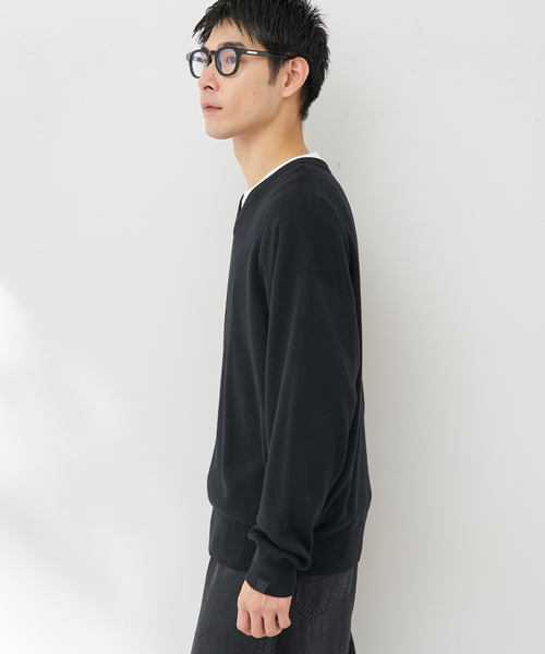 B.C STOCK(ベーセーストック)の「SILK MIX V NECK PULLOVER(ニット/セーター・メンズ・チャコールグレー/ブラック/ネイビー/グリーン・MEDIUM/LARGE/X-LARGE)」の10枚目の写真