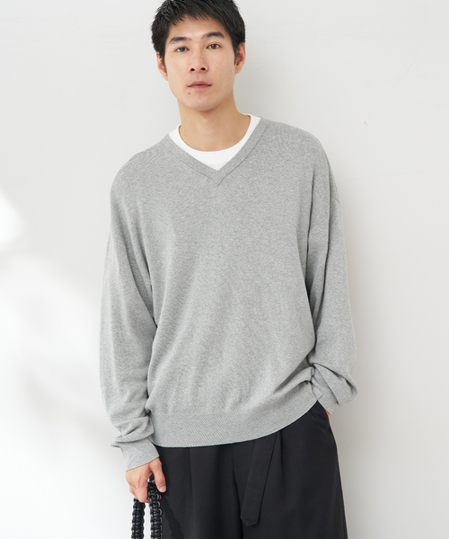 B.C STOCK(ベーセーストック)の「SILK MIX V NECK PULLOVER(ニット/セーター・メンズ・チャコールグレー/ブラック/ネイビー/グリーン・MEDIUM/LARGE/X-LARGE)」の18枚目の写真