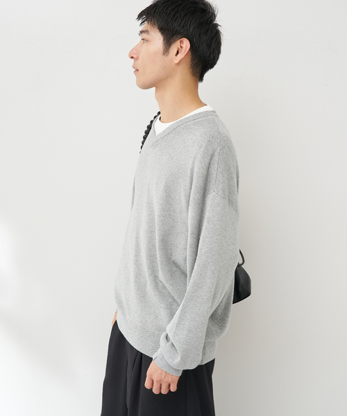 B.C STOCK(ベーセーストック)の「SILK MIX V NECK PULLOVER(ニット/セーター・メンズ・チャコールグレー/ブラック/ネイビー/グリーン・MEDIUM/LARGE/X-LARGE)」の19枚目の写真