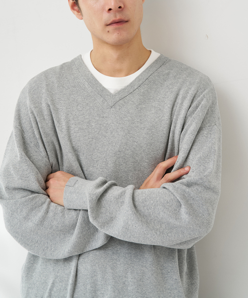 B.C STOCK(ベーセーストック)の「SILK MIX V NECK PULLOVER(ニット/セーター・メンズ・チャコールグレー/ブラック/ネイビー/グリーン・MEDIUM/LARGE/X-LARGE)」の22枚目の写真