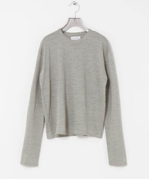 URBAN RESEARCH(アーバンリサーチ)の「new basic WASHABLE WOOL STRUCT TOPS(Tシャツ/カットソー・レディース・ホワイト系その他/チャコールグレー/ブラック系その他・FREE)」の2枚目の写真