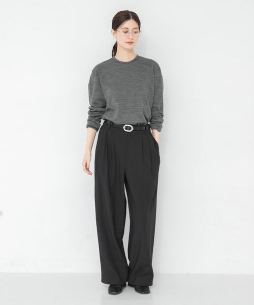 URBAN RESEARCH(アーバンリサーチ)の「new basic WASHABLE WOOL STRUCT TOPS(Tシャツ/カットソー・レディース・ホワイト系その他/チャコールグレー/ブラック系その他・FREE)」の12枚目の写真