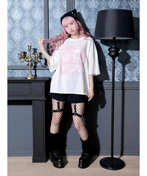 NOEMIE(ノエミー)の「ロンリードール3コマTシャツ(Tシャツ/カットソー・レディース・ピンク/ブラック/サックスブルー・M)」の5枚目の写真