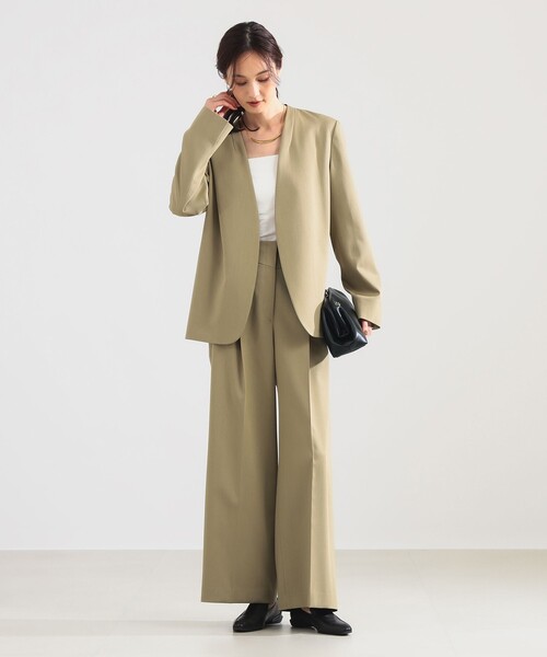 Demi-Luxe BEAMS（デミルクス ビームス）の「プレシャス ノーカラージャケット（その他アウター・レディース・カーキ/ホワイト系その他5・36/38）」の7枚目の写真
