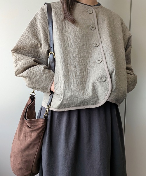 SELF+SERVICE(セルフサービス)の「【※ノベルティなし】ゆべしさんコラボキルトジャケット(その他アウター・レディース・ベージュ系その他/ブラウン系その他・M/L)」の18枚目の写真