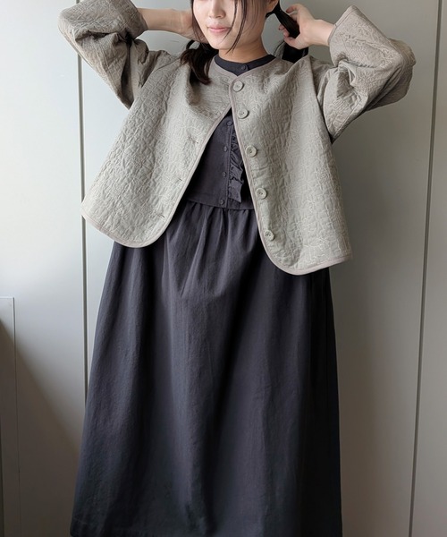 SELF+SERVICE(セルフサービス)の「【※ノベルティなし】ゆべしさんコラボキルトジャケット(その他アウター・レディース・ベージュ系その他/ブラウン系その他・M/L)」の10枚目の写真