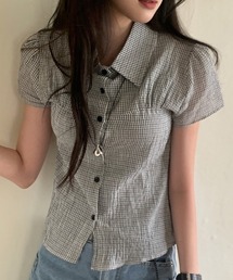 チェック柄半袖シャツ