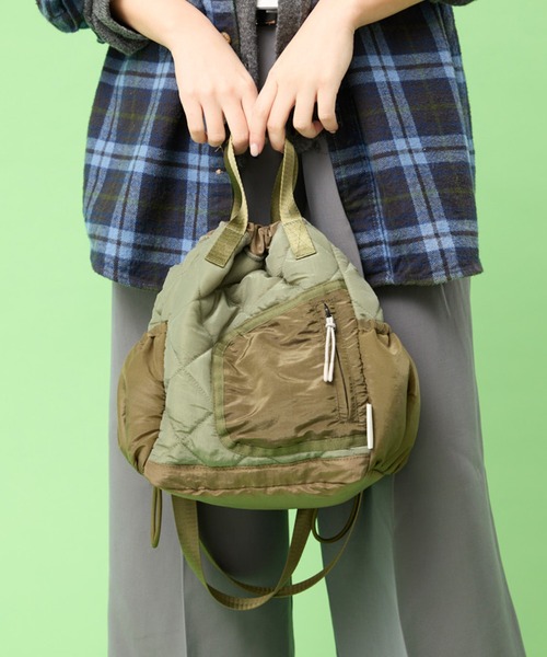 CONTROL FREAK / CTFK（コントロールフリーク）の「CONTROL FREAK / CTFK（コントロールフリーク/シーティーエフケー）キルトポケット巾着（ショルダーバッグ・レディース・ブラウン/カーキ/ブラック・FREE）」の8枚目の写真