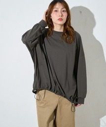 ドローコード付き BIGシルエットTシャツ｜裾調節 オーバーサイズ カットソー
