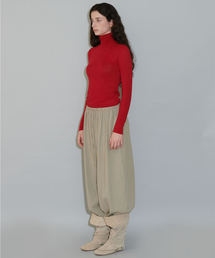 CLASSIC WOOL HIGH NECK T-SHIRT, RED