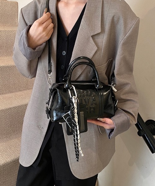 lulufa（ルルファ）の「ヴィンテージライク型押しチャーム付き2WAYミニボストンバッグ（ボストンバッグ・レディース・ダークブラウン/オフホワイト/ブラック/ワイン・FREE）」の15枚目の写真