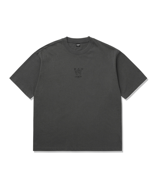 LIFE WORK(ライフワーク)の「共用) ヴィンテージウォッシングWロゴ半袖Tシャツ(Tシャツ/カットソー・メンズ・チャコールグレー/ブルー/オートミール/PINK・SMALL/MEDIUM/LARGE/X-LARGE)」の2枚目の写真