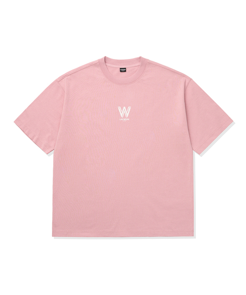 LIFE WORK(ライフワーク)の「共用) ヴィンテージウォッシングWロゴ半袖Tシャツ(Tシャツ/カットソー・メンズ・チャコールグレー/ブルー/オートミール/PINK・SMALL/MEDIUM/LARGE/X-LARGE)」の1枚目の写真