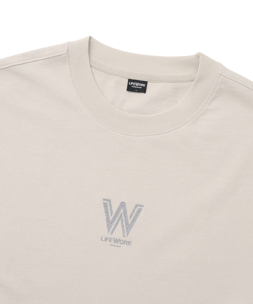 LIFE WORK(ライフワーク)の「共用) ヴィンテージウォッシングWロゴ半袖Tシャツ(Tシャツ/カットソー・メンズ・チャコールグレー/ブルー/オートミール/PINK・SMALL/MEDIUM/LARGE/X-LARGE)」の6枚目の写真
