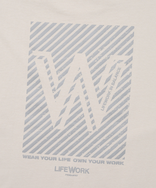 LIFE WORK(ライフワーク)の「共用) ヴィンテージウォッシングWロゴ半袖Tシャツ(Tシャツ/カットソー・メンズ・チャコールグレー/ブルー/オートミール/PINK・SMALL/MEDIUM/LARGE/X-LARGE)」の7枚目の写真