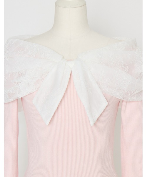 mellfy memory(メルフィーメモリー)の「Melty race flare sleeve cape knit(ニット/セーター・レディース・ブラック/ピンク/ホワイト・FREE)」の17枚目の写真