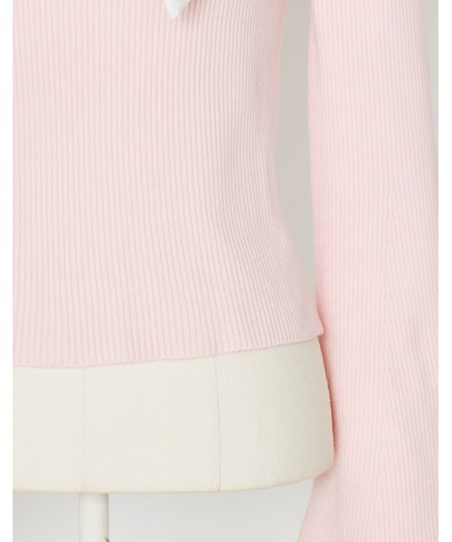 mellfy memory(メルフィーメモリー)の「Melty race flare sleeve cape knit(ニット/セーター・レディース・ブラック/ピンク/ホワイト・FREE)」の21枚目の写真