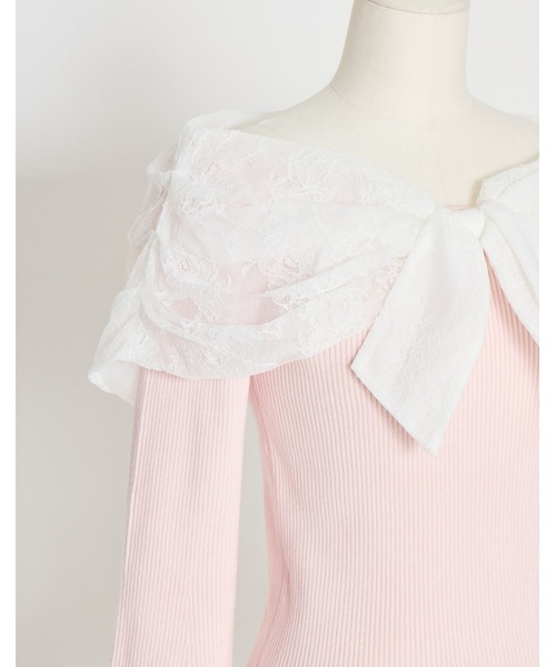 mellfy memory(メルフィーメモリー)の「Melty race flare sleeve cape knit(ニット/セーター・レディース・ブラック/ピンク/ホワイト・FREE)」の18枚目の写真