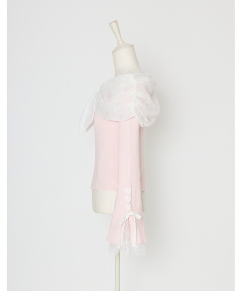 mellfy memory(メルフィーメモリー)の「Melty race flare sleeve cape knit(ニット/セーター・レディース・ブラック/ピンク/ホワイト・FREE)」の15枚目の写真