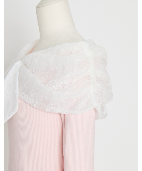 mellfy memory(メルフィーメモリー)の「Melty race flare sleeve cape knit(ニット/セーター・レディース・ブラック/ピンク/ホワイト・FREE)」の19枚目の写真