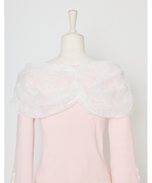 mellfy memory(メルフィーメモリー)の「Melty race flare sleeve cape knit(ニット/セーター・レディース・ブラック/ピンク/ホワイト・FREE)」の22枚目の写真