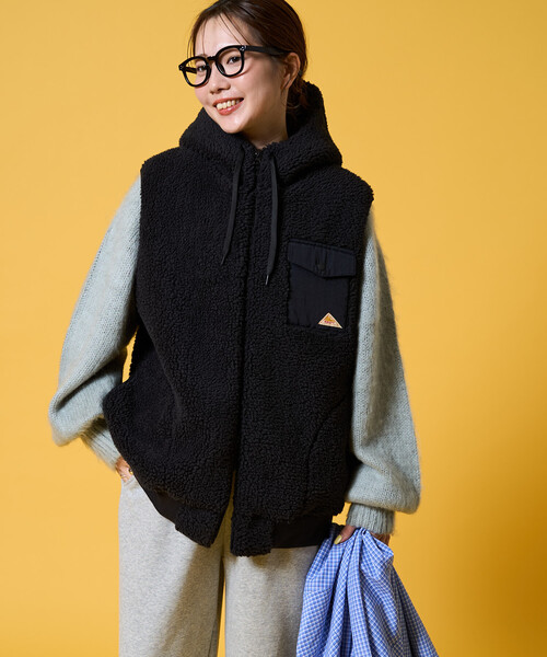 FREAK'S STORE（フリークスストア）の「限定展開 KELTY × FREAK'S STORE/ケルティ 別注 ボア フーディー ベスト（その他アウター・レディース・ブラック/ナチュラル/オリーブ・ﾌﾘ-）」の6枚目の写真