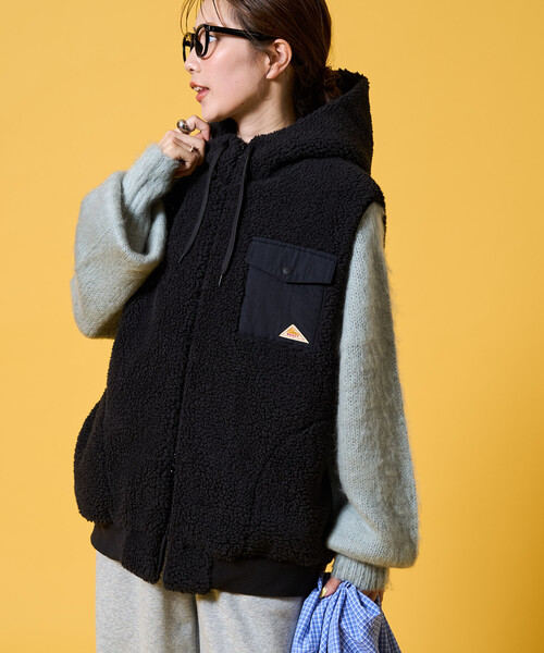 FREAK'S STORE（フリークスストア）の「限定展開 KELTY × FREAK'S STORE/ケルティ 別注 ボア フーディー ベスト（その他アウター・レディース・ブラック/ナチュラル/オリーブ・ﾌﾘ-）」の7枚目の写真