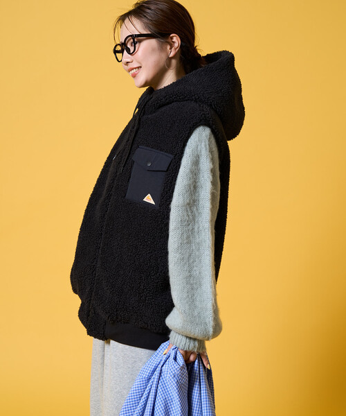 FREAK'S STORE（フリークスストア）の「限定展開 KELTY × FREAK'S STORE/ケルティ 別注 ボア フーディー ベスト（その他アウター・レディース・ブラック/ナチュラル/オリーブ・ﾌﾘ-）」の8枚目の写真