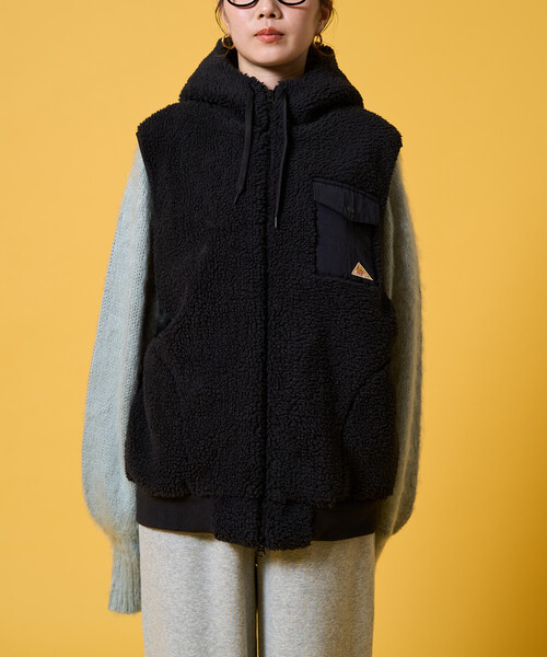 FREAK'S STORE（フリークスストア）の「限定展開 KELTY × FREAK'S STORE/ケルティ 別注 ボア フーディー ベスト（その他アウター・レディース・ブラック/ナチュラル/オリーブ・ﾌﾘ-）」の14枚目の写真