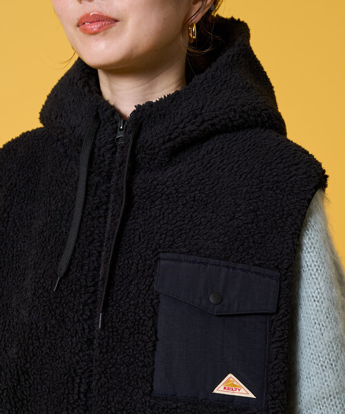 FREAK'S STORE（フリークスストア）の「限定展開 KELTY × FREAK'S STORE/ケルティ 別注 ボア フーディー ベスト（その他アウター・レディース・ブラック/ナチュラル/オリーブ・ﾌﾘ-）」の17枚目の写真