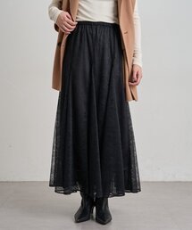 シアーパネルフレアスカート　秋服