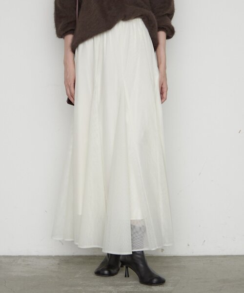 LOUNGEDRESS(ラウンジドレス)の「シアーパネルフレアスカート 秋服(スカート・レディース・アイボリー/チャコールグレー/ブラック・FREE)」の15枚目の写真