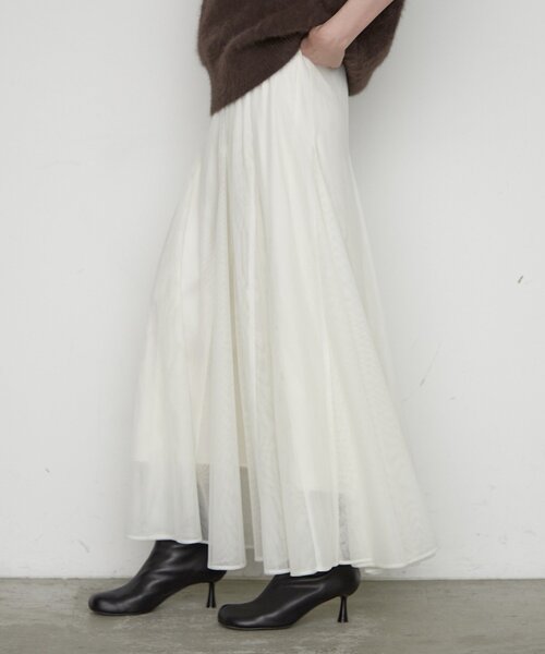 LOUNGEDRESS(ラウンジドレス)の「シアーパネルフレアスカート 秋服(スカート・レディース・アイボリー/チャコールグレー/ブラック・FREE)」の16枚目の写真