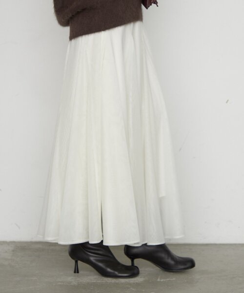 LOUNGEDRESS(ラウンジドレス)の「シアーパネルフレアスカート 秋服(スカート・レディース・アイボリー/チャコールグレー/ブラック・FREE)」の18枚目の写真