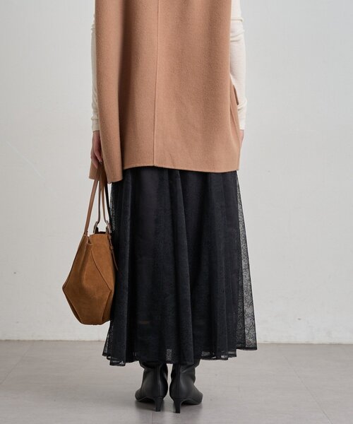 LOUNGEDRESS(ラウンジドレス)の「シアーパネルフレアスカート 秋服(スカート・レディース・アイボリー/チャコールグレー/ブラック・FREE)」の10枚目の写真