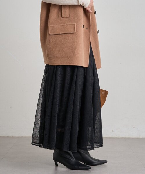 LOUNGEDRESS(ラウンジドレス)の「シアーパネルフレアスカート 秋服(スカート・レディース・アイボリー/チャコールグレー/ブラック・FREE)」の11枚目の写真