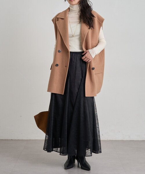 LOUNGEDRESS(ラウンジドレス)の「シアーパネルフレアスカート 秋服(スカート・レディース・アイボリー/チャコールグレー/ブラック・FREE)」の12枚目の写真
